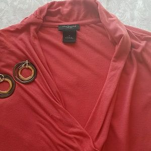 Ann Taylor Coral wrap shirt